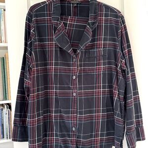 Pajamas flannel navy plaid, Banana Republic set of 2 pieces size XL
